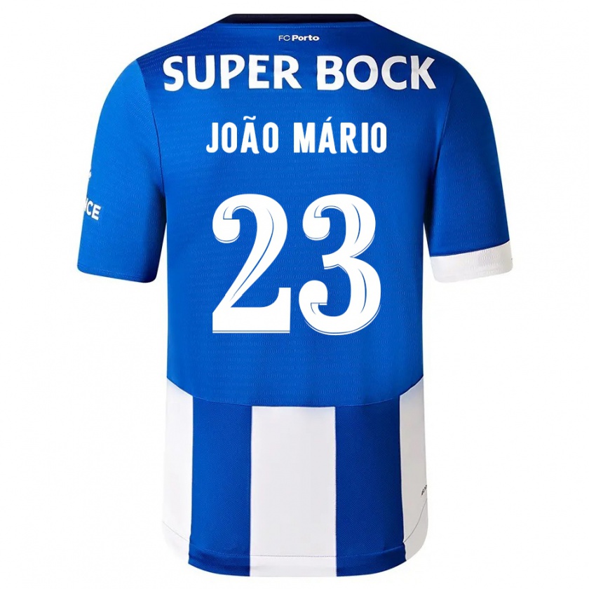 Kandiny Női João Mário #23 Kék Fehér Hazai Jersey 2023/24 Mez Póló Ing