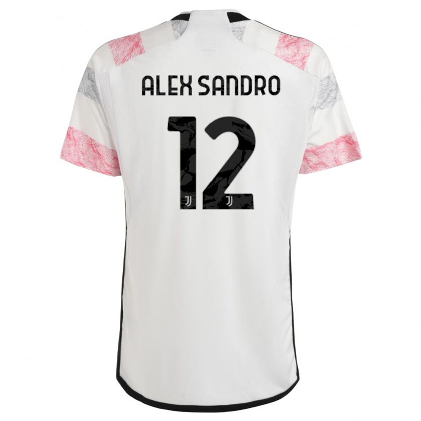 Kandiny Női Alex Sandro #12 Fehér Rózsaszín Idegenbeli Jersey 2023/24 Mez Póló Ing