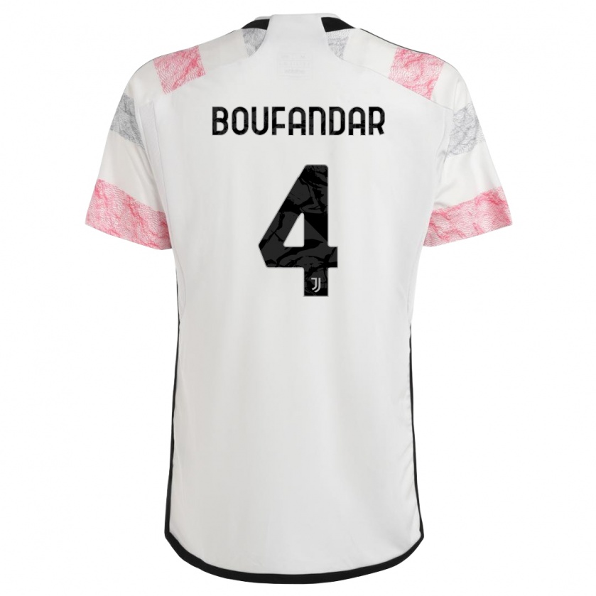 Kandiny Női Adam Boufandar #4 Fehér Rózsaszín Idegenbeli Jersey 2023/24 Mez Póló Ing