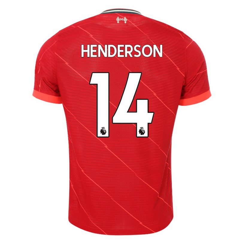 Gyermek Labdarúgás Henderson #14 Piros Hazai Jersey 2021/22 Mez Póló Ing
