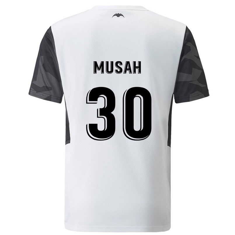 Gyermek Labdarúgás Yunus Musah #30 Fehér Hazai Jersey 2021/22 Mez Póló Ing