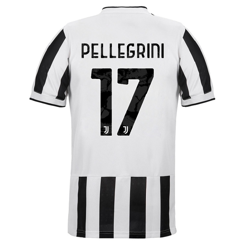 Gyermek Labdarúgás Luca Pellegrini #17 Fehér Fekete Hazai Jersey 2021/22 Mez Póló Ing