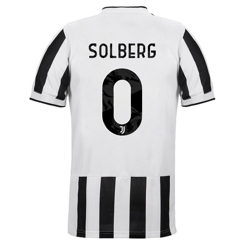 Gyermek Labdarúgás Elias Solberg #0 Fehér Fekete Hazai Jersey 2021/22 Mez Póló Ing