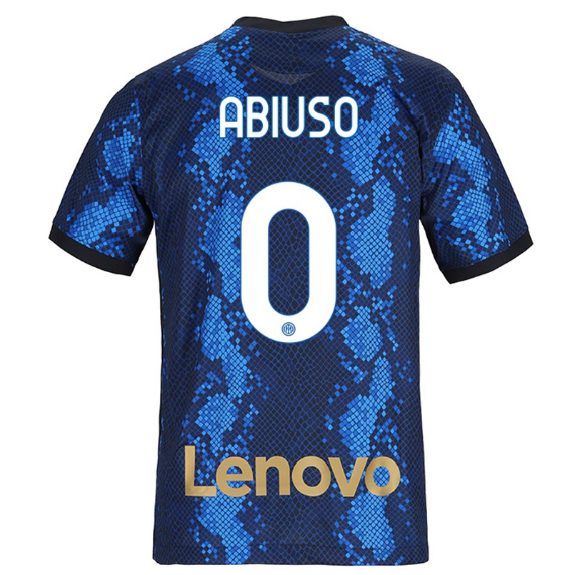 Gyermek Labdarúgás Fabio Abiuso #0 Sötétkék Hazai Jersey 2021/22 Mez Póló Ing