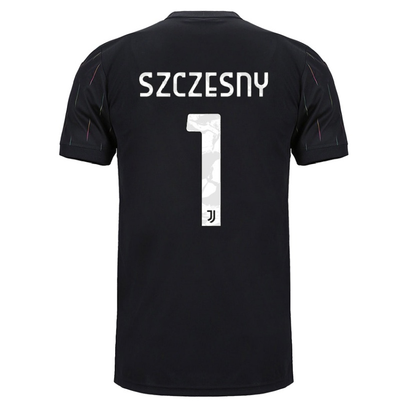 Gyermek Labdarúgás Wojciech Szczesny #1 Fekete Idegenbeli Jersey 2021/22 Mez Póló Ing