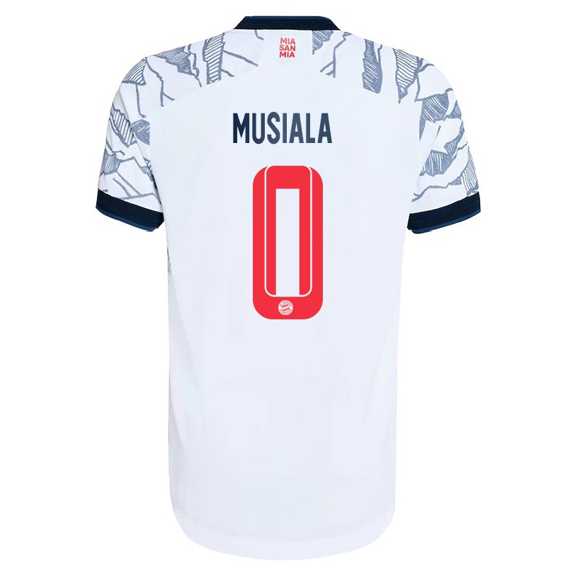 Gyermek Labdarúgás Jamal Musiala #0 Szurke Fehér Számú Jersey 2021/22 Mez Póló Ing