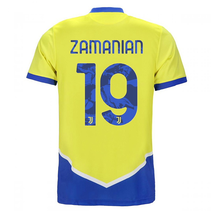 Gyermek Labdarúgás Annahita Zamanian #19 Kék Sárga Számú Jersey 2021/22 Mez Póló Ing