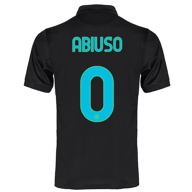 Gyermek Labdarúgás Fabio Abiuso #0 Fekete Számú Jersey 2021/22 Mez Póló Ing