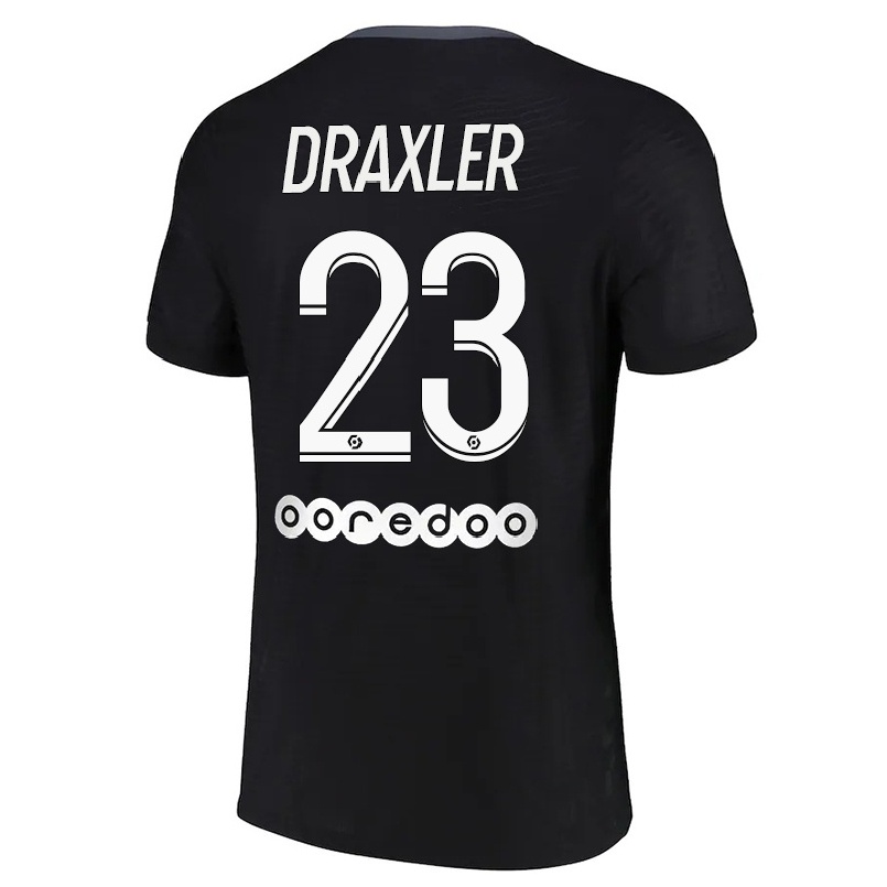 Gyermek Labdarúgás Julian Draxler #23 Fekete Számú Jersey 2021/22 Mez Póló Ing