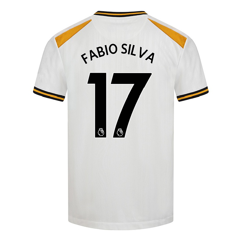 Gyermek Labdarúgás Fabio Silva #17 Fehér Sárga Számú Jersey 2021/22 Mez Póló Ing