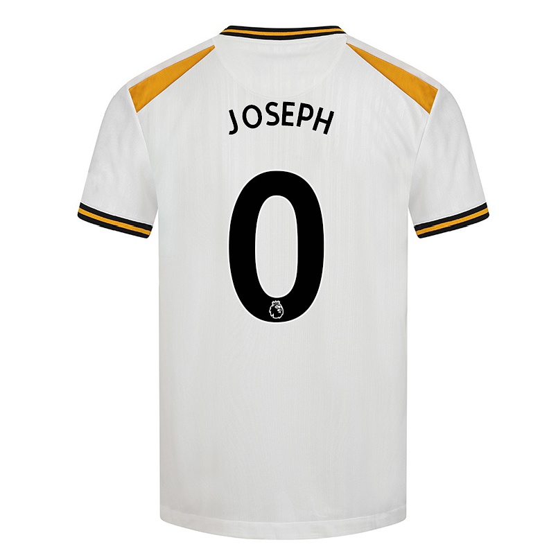 Gyermek Labdarúgás Joseph Joseph #0 Fehér Sárga Számú Jersey 2021/22 Mez Póló Ing