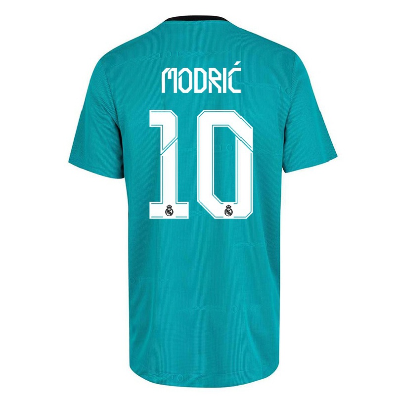 Gyermek Labdarúgás Luka Modric #10 Világos Zöld Számú Jersey 2021/22 Mez Póló Ing