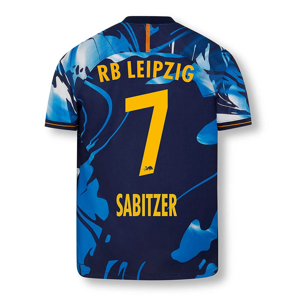 Gyermek Labdarúgás Marcel Sabitzer #7 UEFA Fehér Kék Mez 2020/21 Póló Ing