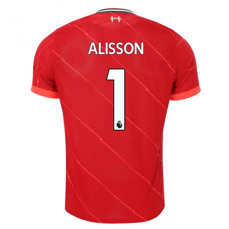 Férfi Labdarúgás Alisson #1 Piros Hazai Jersey 2021/22 Mez Póló Ing
