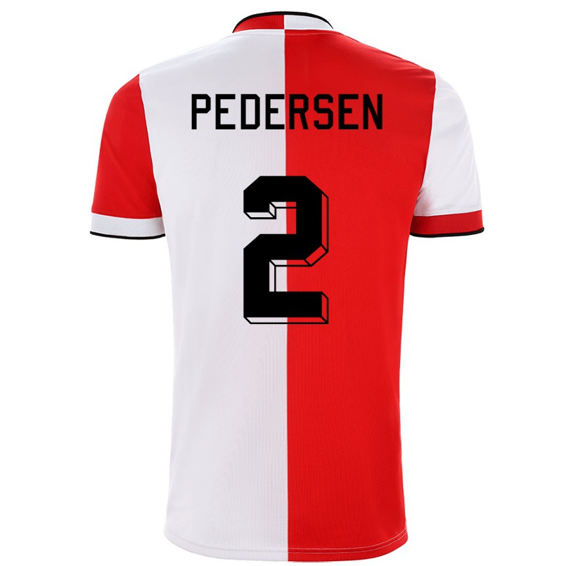 Férfi Labdarúgás Marcus Holmgren Pedersen #2 Piros Fehér Hazai Jersey 2021/22 Mez Póló Ing