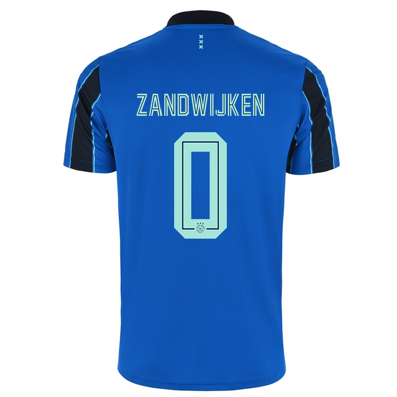 Férfi Labdarúgás Ruben Zandwijken #0 Kék Fekete Idegenbeli Jersey 2021/22 Mez Póló Ing
