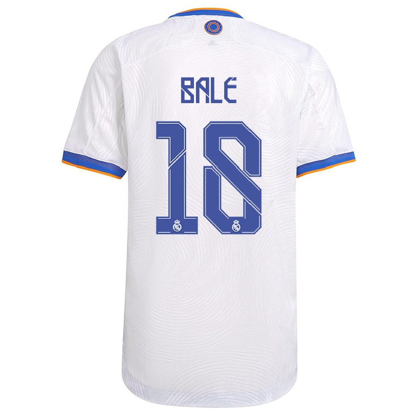 Férfi Labdarúgás Gareth Bale #18 Fehér Hazai Jersey 2021/22 Mez Póló Ing
