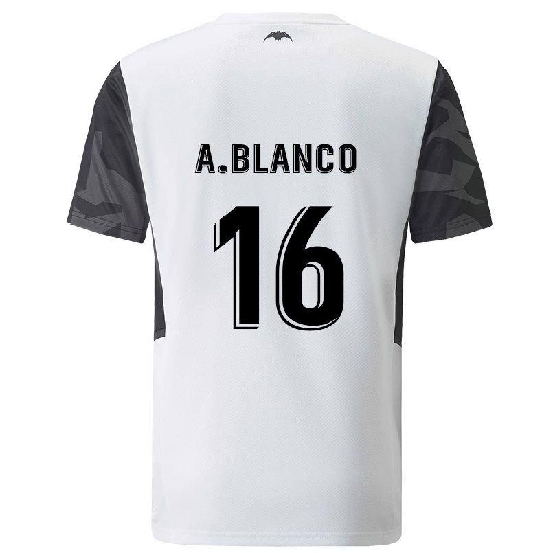 Férfi Labdarúgás Alex Blanco #16 Fehér Hazai Jersey 2021/22 Mez Póló Ing