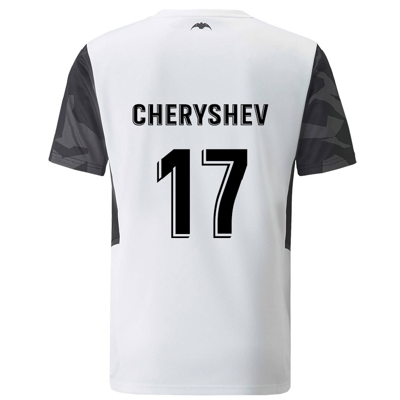 Férfi Labdarúgás Denis Cheryshev #17 Fehér Hazai Jersey 2021/22 Mez Póló Ing