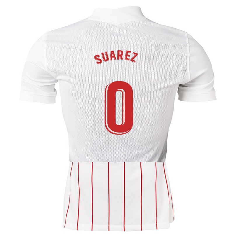 Férfi Labdarúgás Emilio Suarez #0 Fehér Hazai Jersey 2021/22 Mez Póló Ing