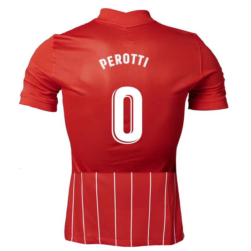 Férfi Labdarúgás Perotti #0 Sötét Vörös Idegenbeli Jersey 2021/22 Mez Póló Ing
