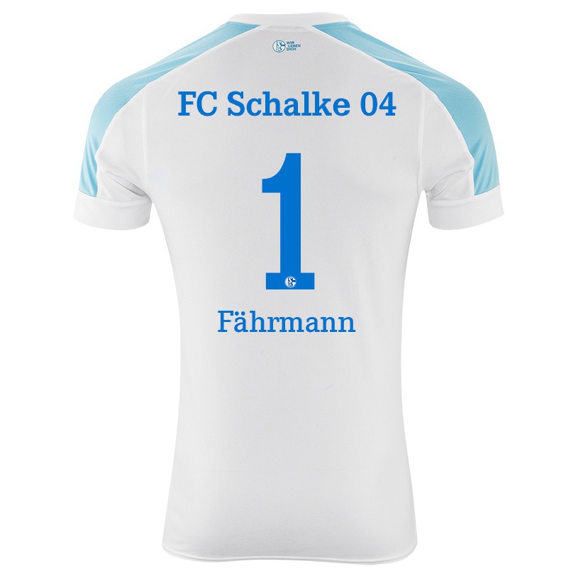 Férfi Labdarúgás Ralf Fahrmann #1 Fehér Kék Idegenbeli Jersey 2021/22 Mez Póló Ing