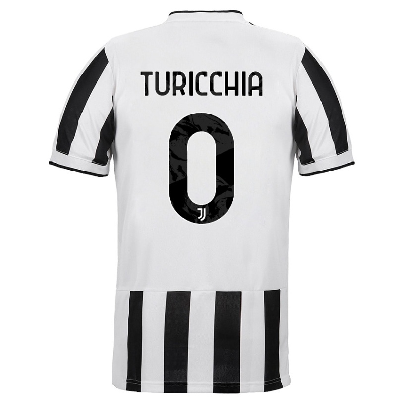 Férfi Labdarúgás Riccardo Turicchia #0 Fehér Fekete Hazai Jersey 2021/22 Mez Póló Ing