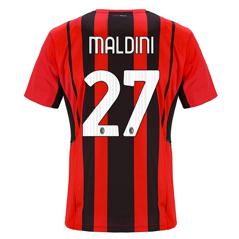 Férfi Labdarúgás Daniel Maldini #27 Piros Fekete Hazai Jersey 2021/22 Mez Póló Ing