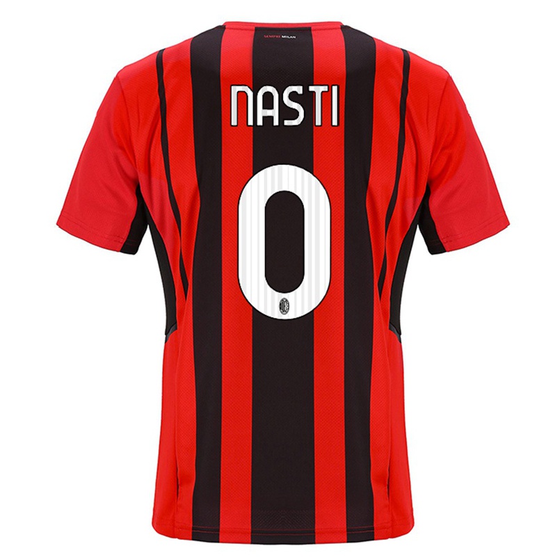 Férfi Labdarúgás Marco Nasti #0 Piros Fekete Hazai Jersey 2021/22 Mez Póló Ing