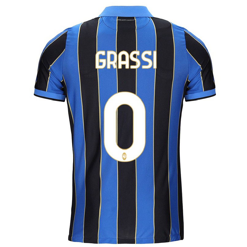 Férfi Labdarúgás Filippo Grassi #0 Fekete Kék Hazai Jersey 2021/22 Mez Póló Ing