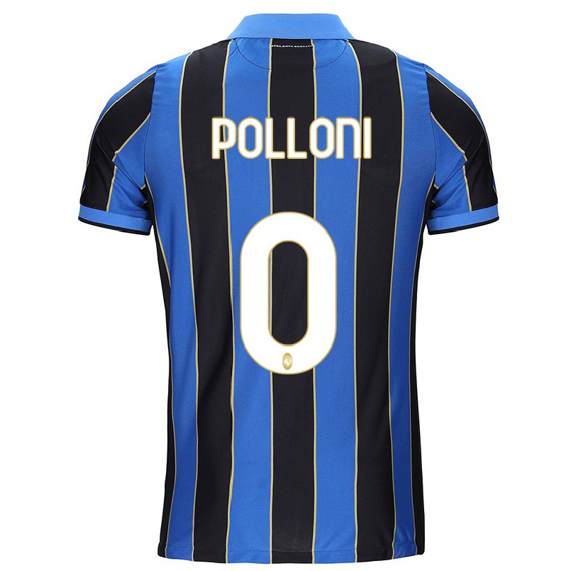 Férfi Labdarúgás Federico Polloni #0 Fekete Kék Hazai Jersey 2021/22 Mez Póló Ing
