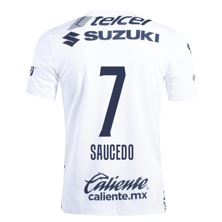 Férfi Labdarúgás Sebastian Saucedo #7 Fehér Hazai Jersey 2021/22 Mez Póló Ing