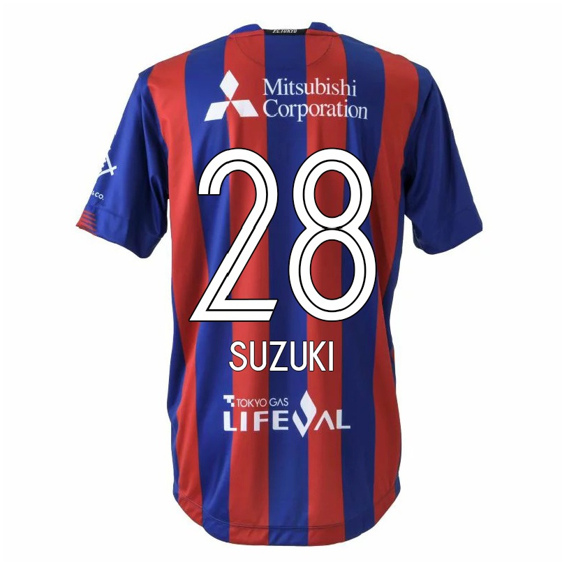 Férfi Labdarúgás Junya Suzuki #28 Piros Kék Hazai Jersey 2021/22 Mez Póló Ing