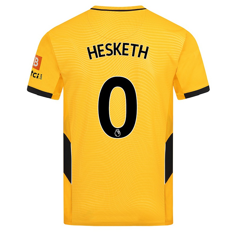 Férfi Labdarúgás Owen Hesketh #0 Sárga Hazai Jersey 2021/22 Mez Póló Ing