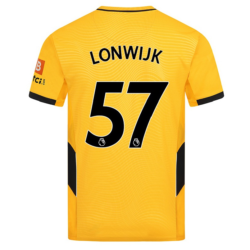 Férfi Labdarúgás Nigel Lonwijk #57 Sárga Hazai Jersey 2021/22 Mez Póló Ing