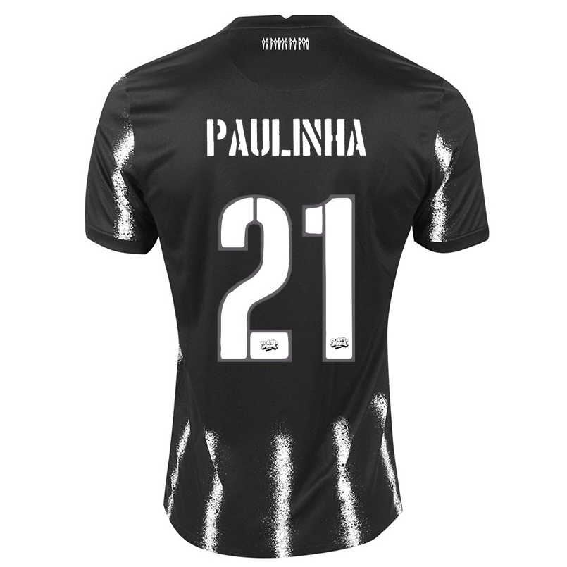 Férfi Labdarúgás Paulinha #21 Fekete Idegenbeli Jersey 2021/22 Mez Póló Ing