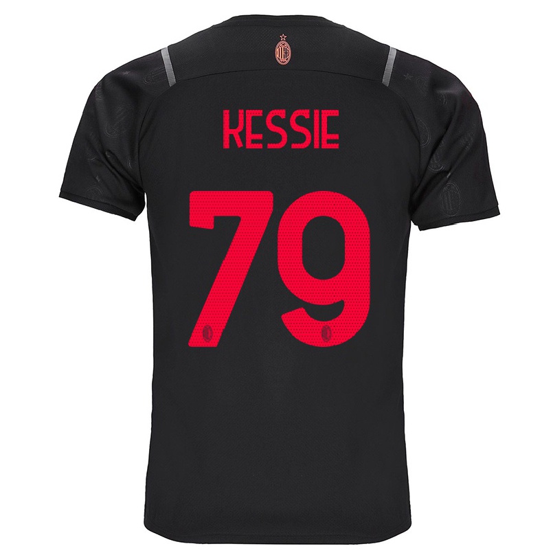 Férfi Labdarúgás Franck Kessie #79 Fekete Számú Jersey 2021/22 Mez Póló Ing
