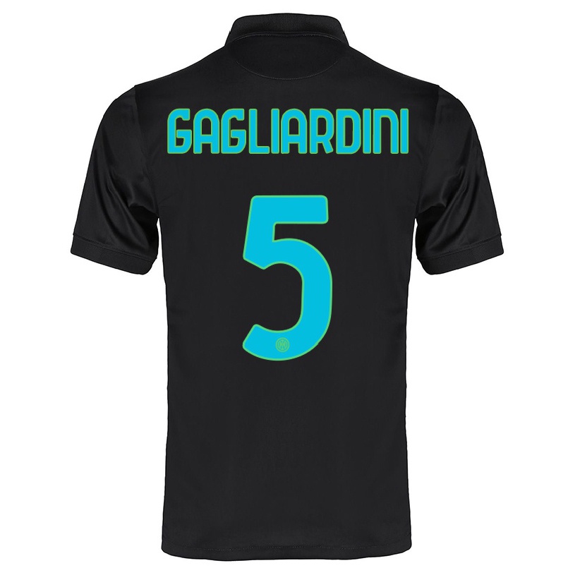Férfi Labdarúgás Roberto Gagliardini #5 Fekete Számú Jersey 2021/22 Mez Póló Ing
