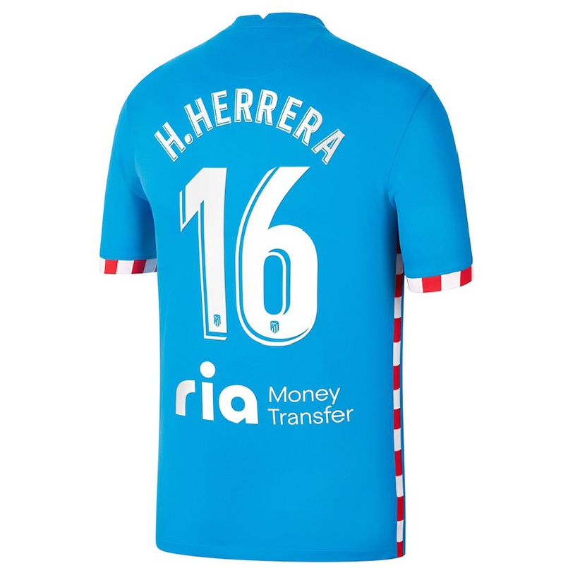 Férfi Labdarúgás Hector Herrera #16 Kék Számú Jersey 2021/22 Mez Póló Ing