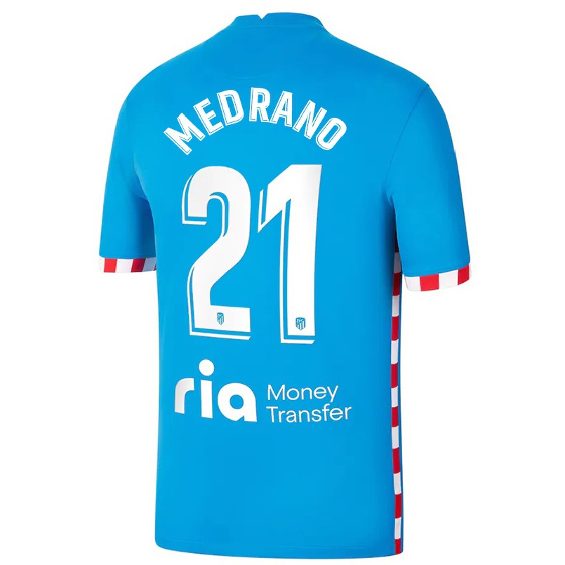 Férfi Labdarúgás Fernando Medrano #21 Kék Számú Jersey 2021/22 Mez Póló Ing
