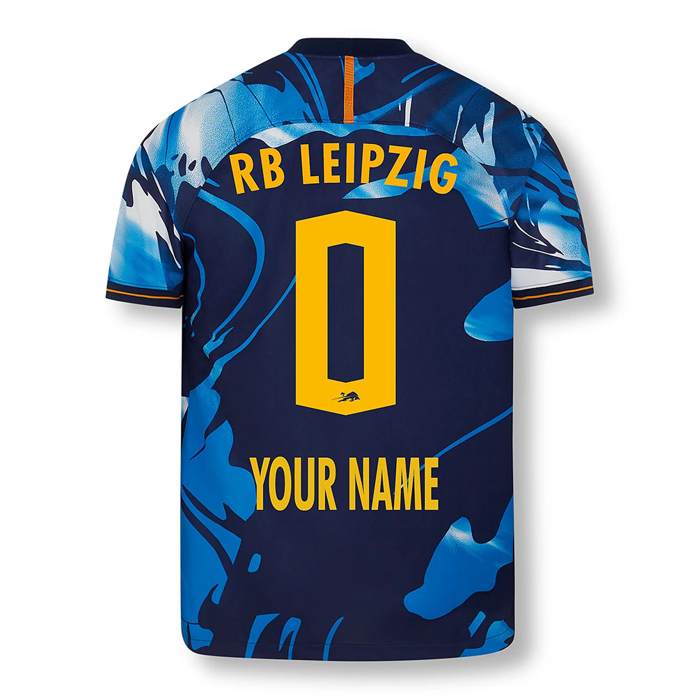 Férfi Labdarúgás Your Name #0 UEFA Fehér Kék Mez 2020/21 Póló Ing
