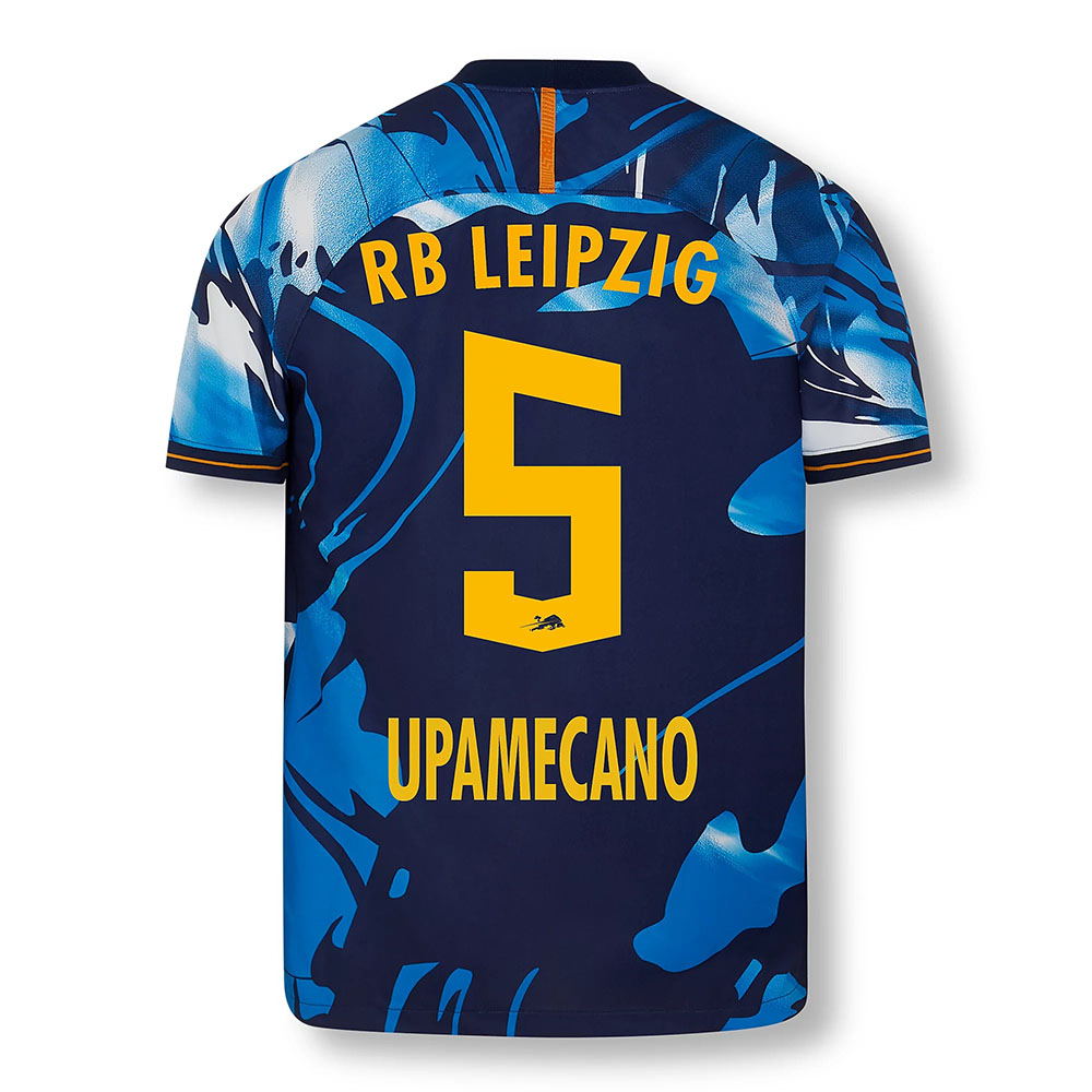 Férfi Labdarúgás Dayot Upamecano #5 UEFA Fehér Kék Mez 2020/21 Póló Ing