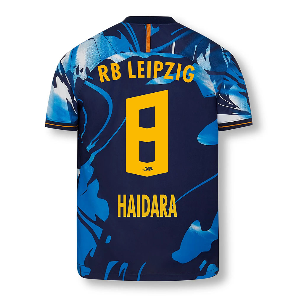 Férfi Labdarúgás Amadou Haidara #8 UEFA Fehér Kék Mez 2020/21 Póló Ing