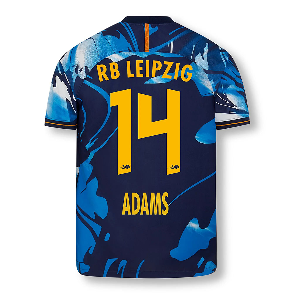 Férfi Labdarúgás Tyler Adams #14 UEFA Fehér Kék Mez 2020/21 Póló Ing