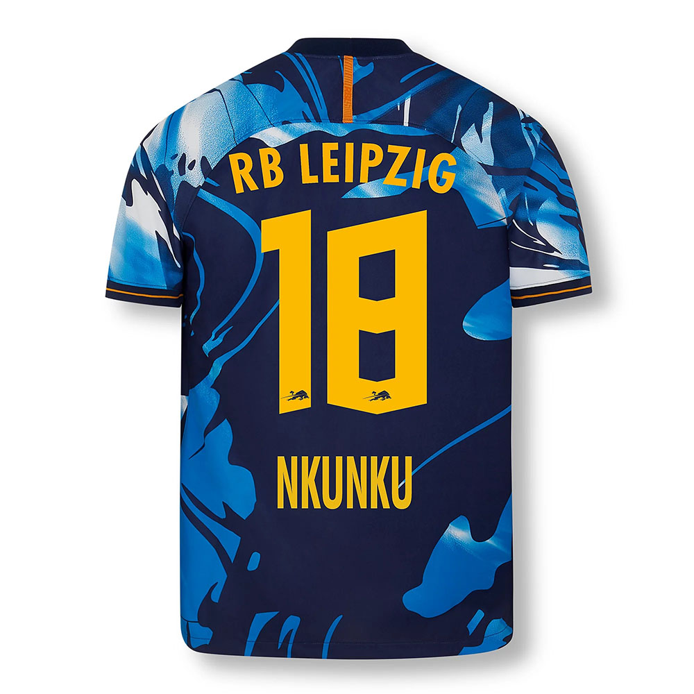 Férfi Labdarúgás Christopher Nkunku #18 UEFA Fehér Kék Mez 2020/21 Póló Ing