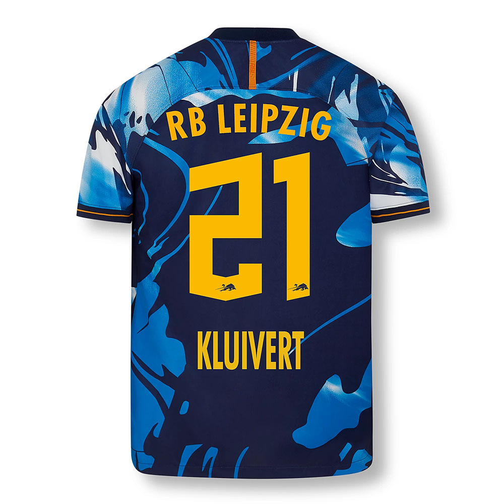 Férfi Labdarúgás Justin Kluivert #21 UEFA Fehér Kék Mez 2020/21 Póló Ing