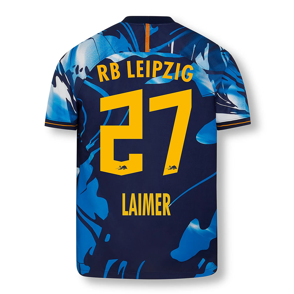 Férfi Labdarúgás Konrad Laimer #27 Uefa Fehér Kék Mez 2020/21 Póló Ing