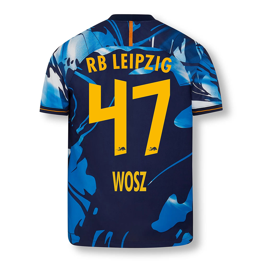 Férfi Labdarúgás Joscha Wosz #47 UEFA Fehér Kék Mez 2020/21 Póló Ing