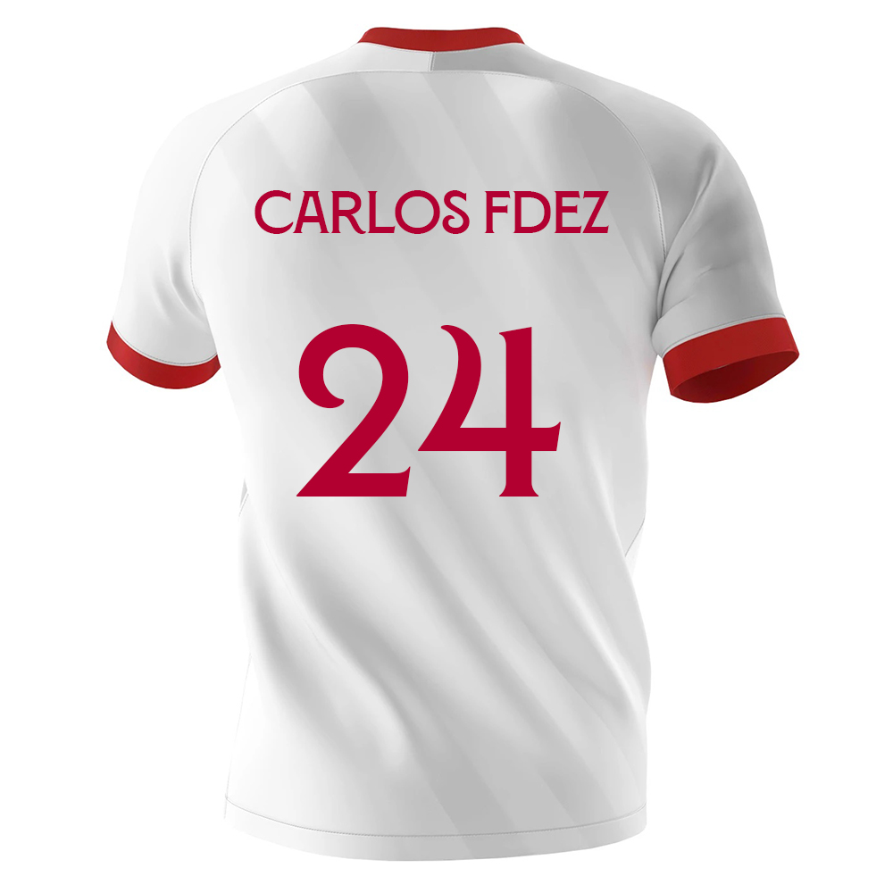 Férfi Labdarúgás Carlos Fernandez #24 Hazai Fehér Mez 2020/21 Póló Ing