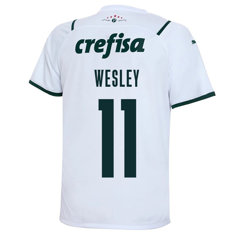 Női Labdarúgás Wesley #11 Fehér Idegenbeli Jersey 2021/22 Mez Póló Ing